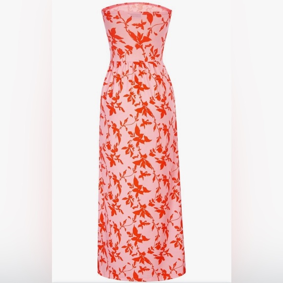 Grace Karin Dresses & Skirts - NWT GRACE KARIN Strapless Dress Casual Ruched Long Maxi Dress with Pockets sizeS